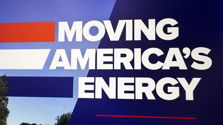 White text on blue background: "Moving America's Energy"